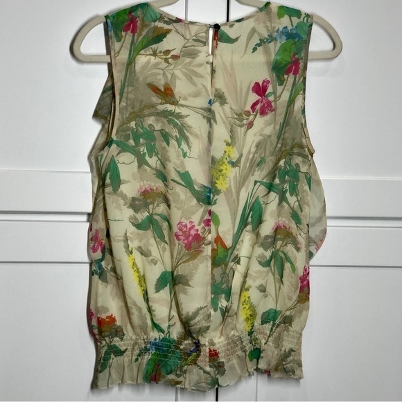 Ted Baker London Floral Ruffle Blouse - Cream and Multicolor - Picture 3 of 10